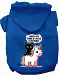 Dark blue Chaos to Spread Pet Hoodie with unicorn design
