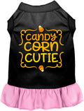 Black Candy Corn Cutie pet dress with light pink skirt