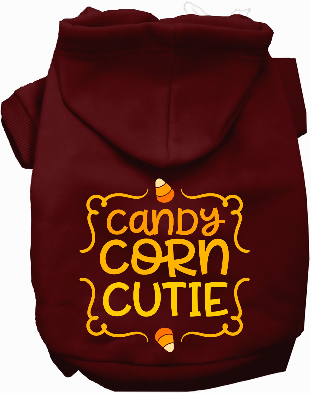 Maroon Candy Corn Cutie Pet Hoodie