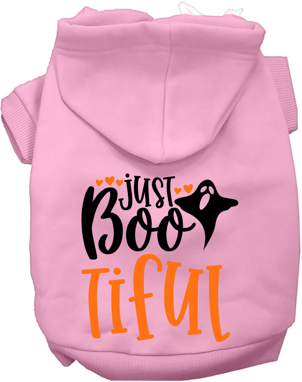 Light pink Just Bootiful Pet Hoodie with ghost design