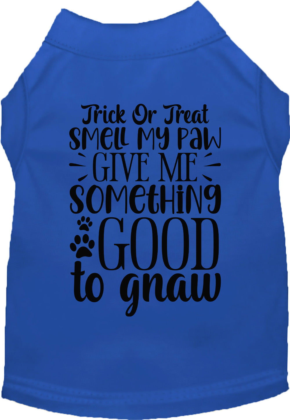 Blue Good to Gnaw pet shirt with Halloween theme