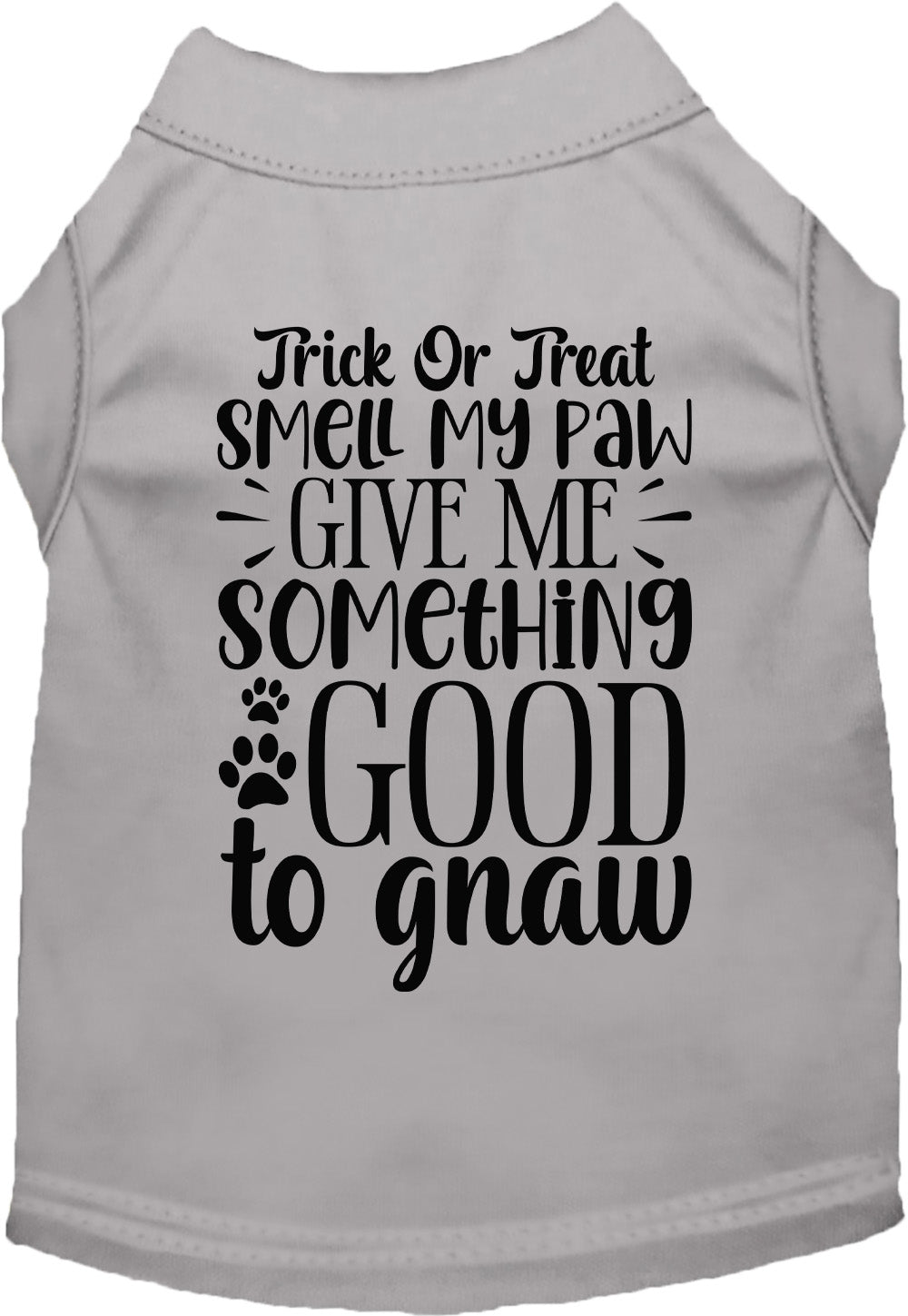 Gray Good to Gnaw pet shirt with Halloween theme
