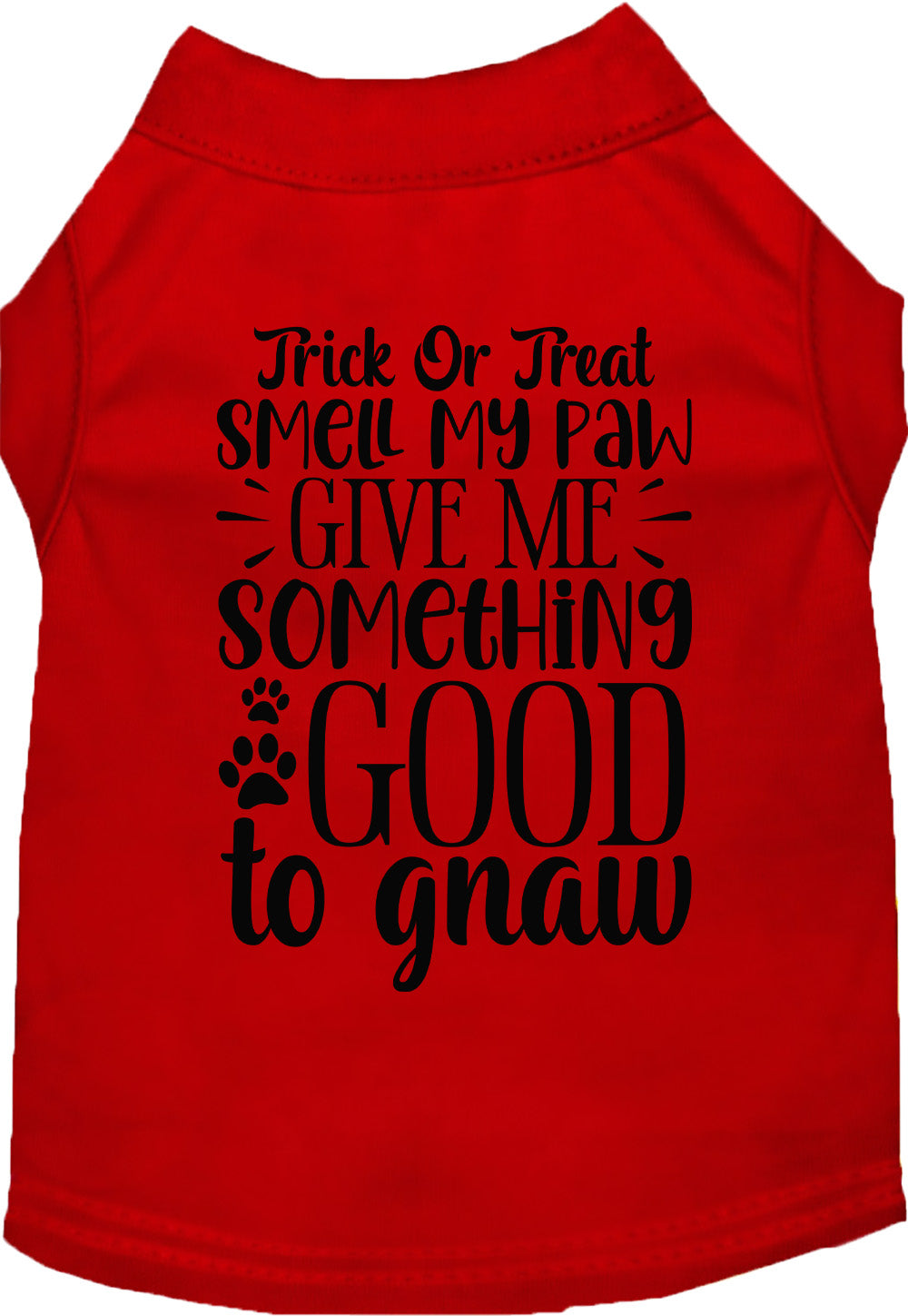 Red Good to Gnaw pet shirt with Halloween theme