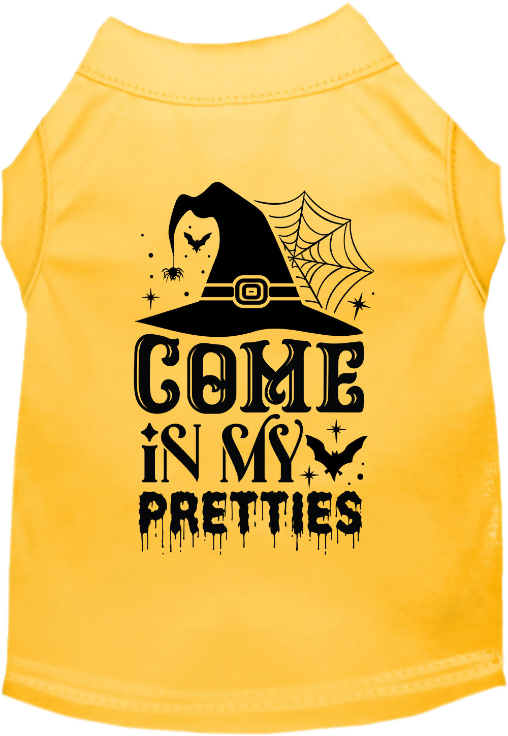 Yellow Come In My Pretties Halloween pet shirt