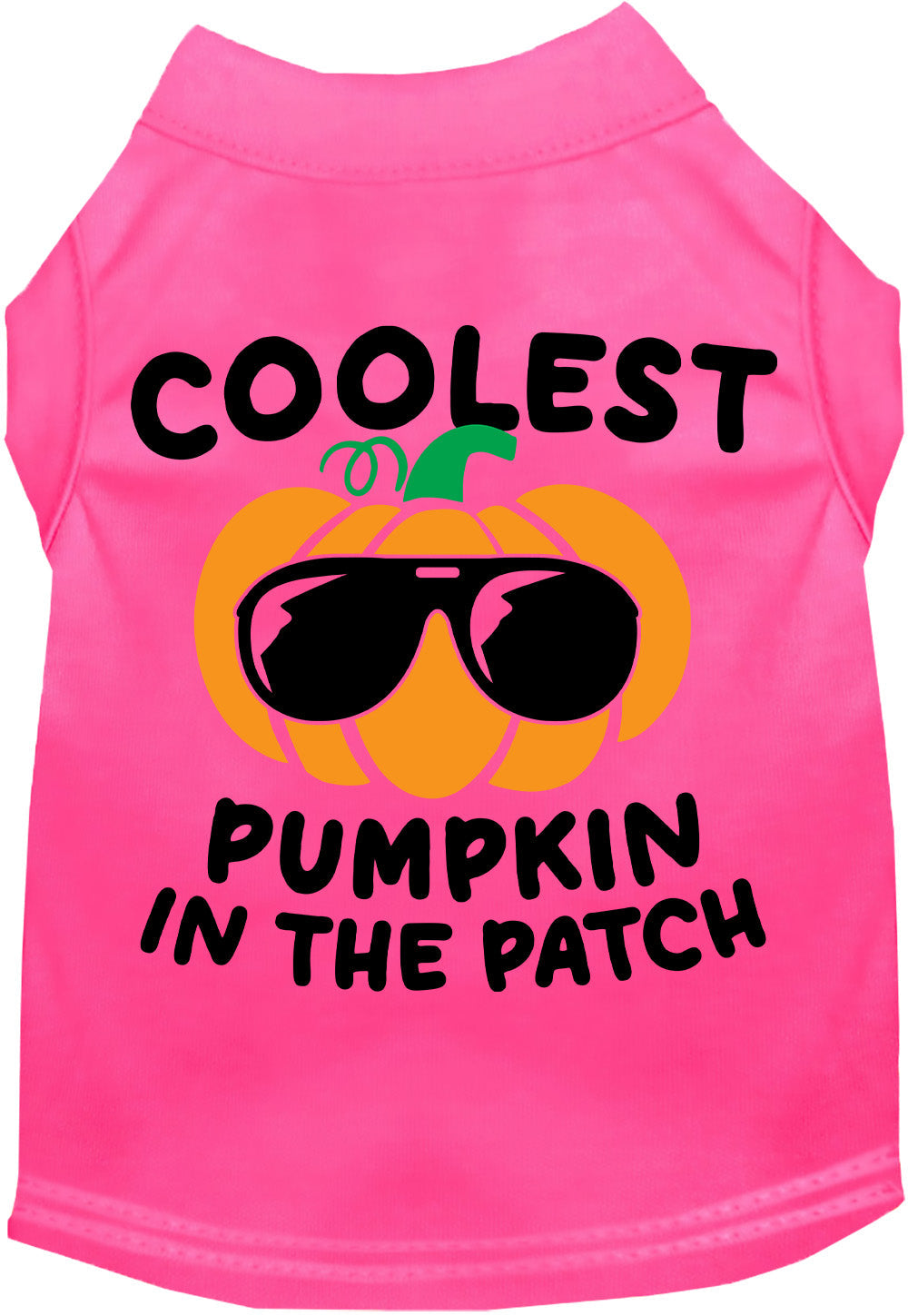 Pink pumpkin pet shirt with sunglasses design