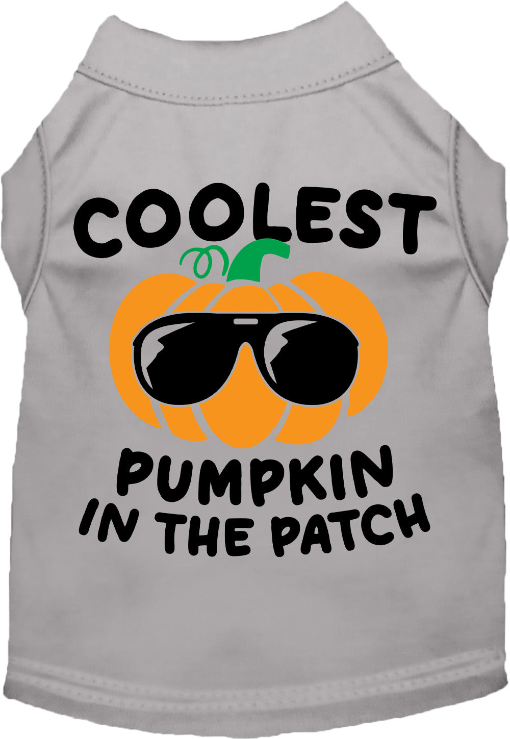 Gray pumpkin pet shirt with sunglasses design