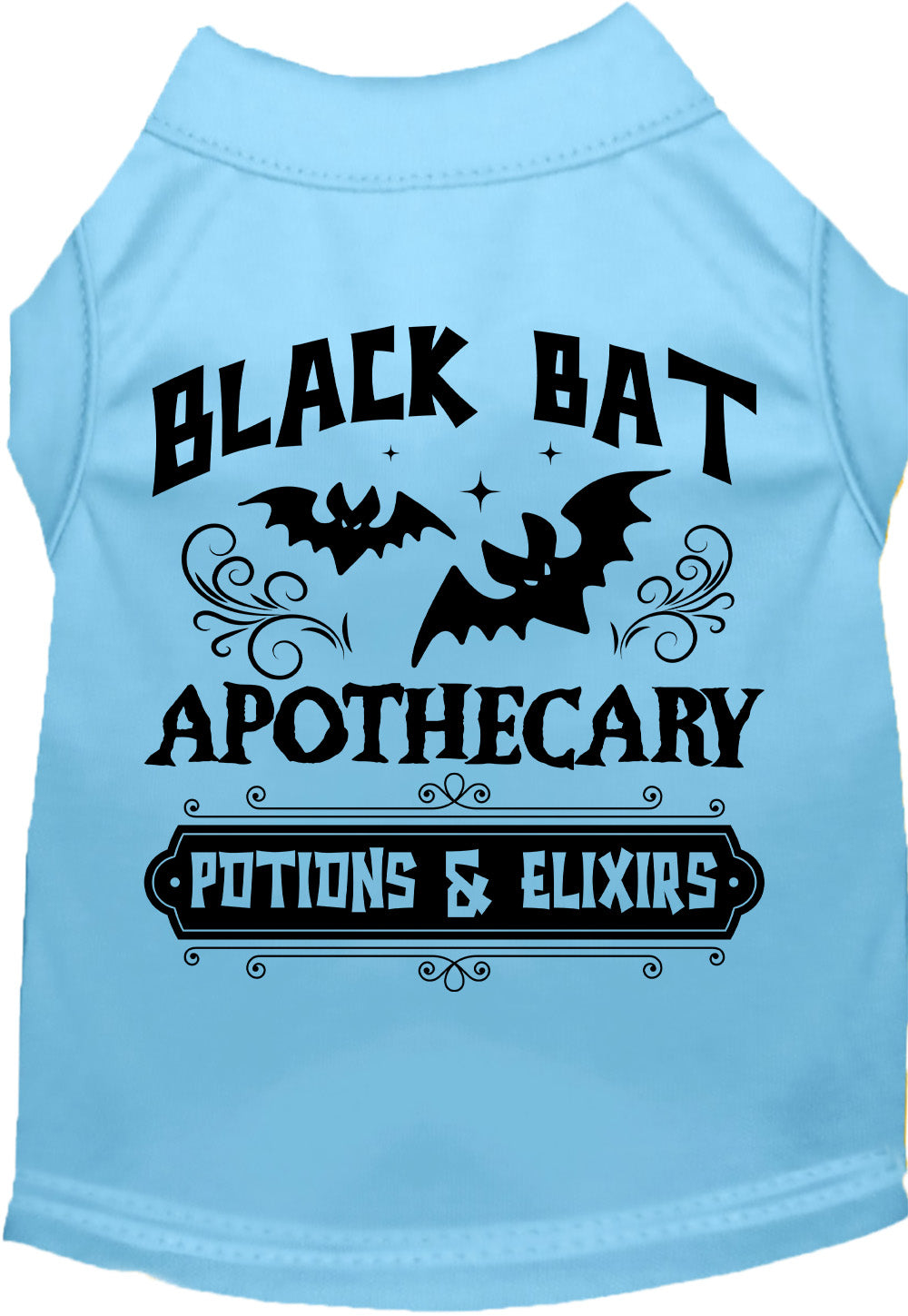 Light Blue Black Bat Apothecary Potion Pet Shirt