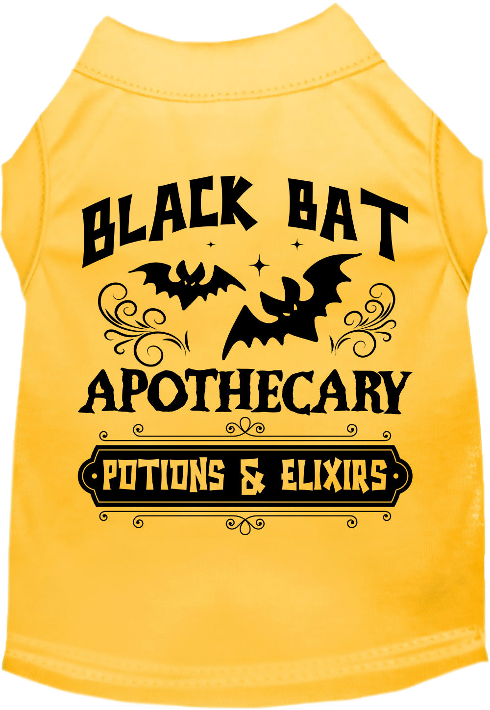 Yellow Black Bat Apothecary Potion Pet Shirt