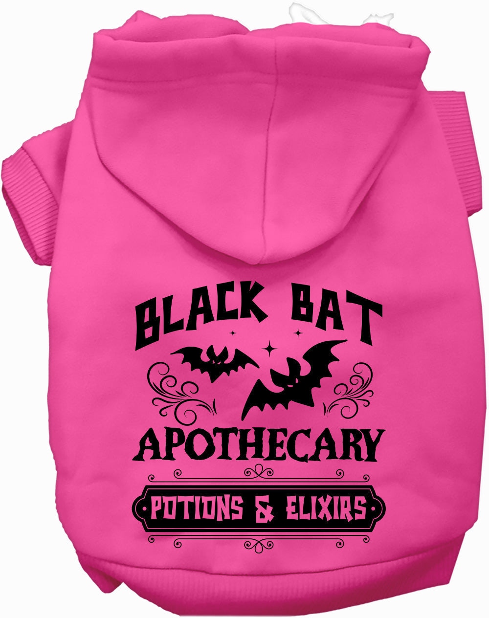 Hot pink Potion Bottle Costume Pet Hoodie with bat design