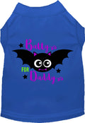 Dark blue Batty for Daddy pet shirt with bat design