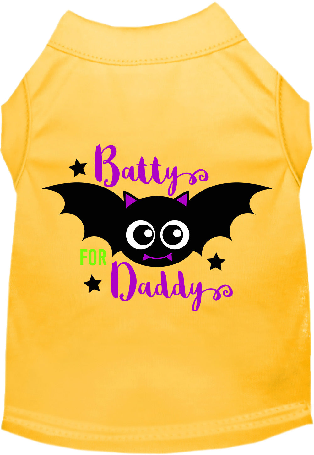 Yellow Batty for Daddy pet shirt with bat design