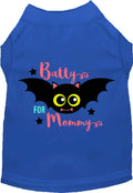 Royal blue Batty for Mommy pet shirt with bat design
