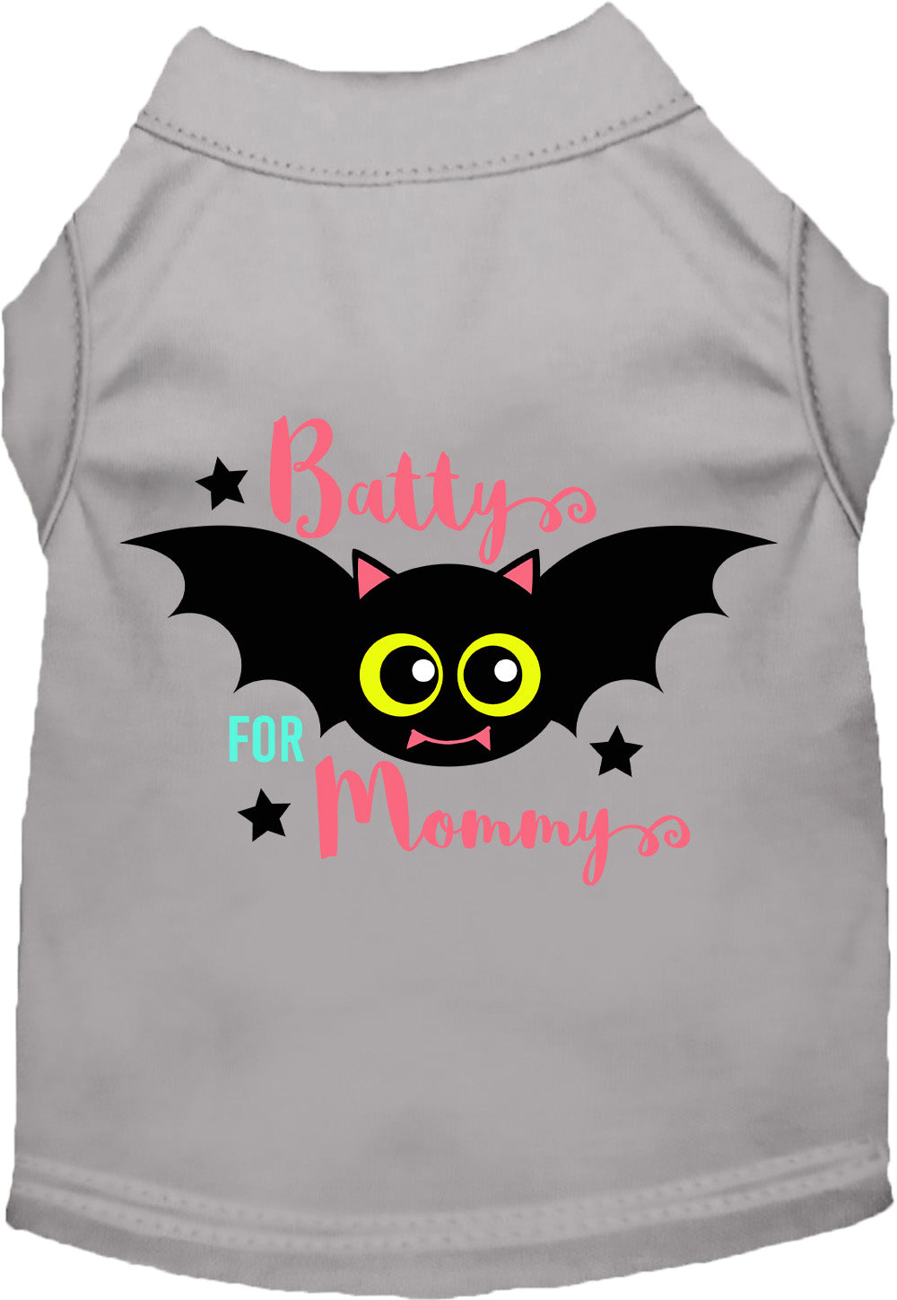 Gray Batty for Mommy pet shirt with bat design