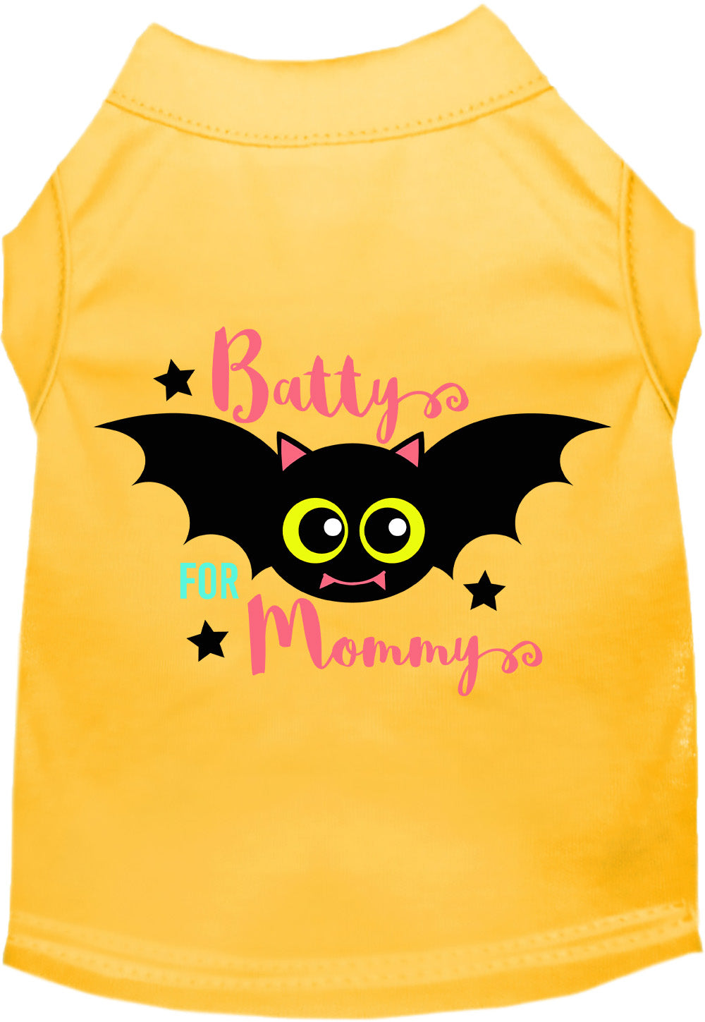 Yellow Batty for Mommy pet shirt with bat design