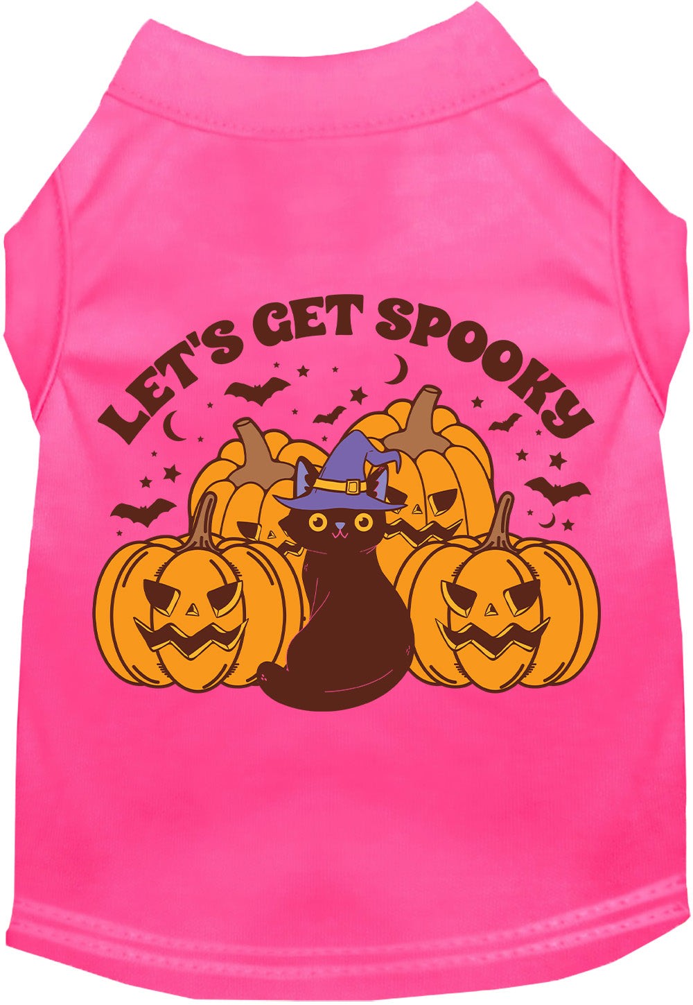 Pink Get Spooky pet shirt with Halloween design
