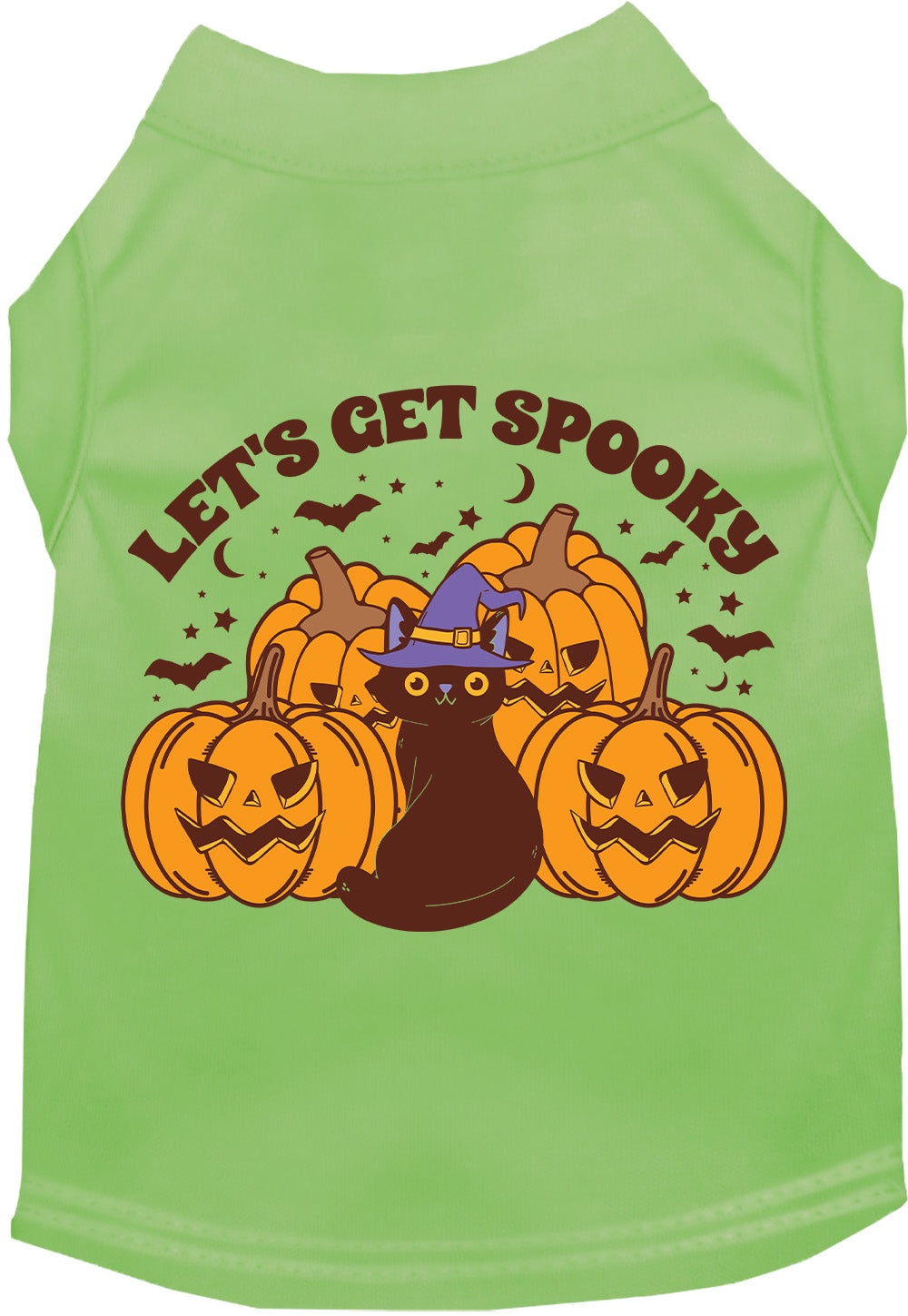 Green Get Spooky pet shirt with Halloween design