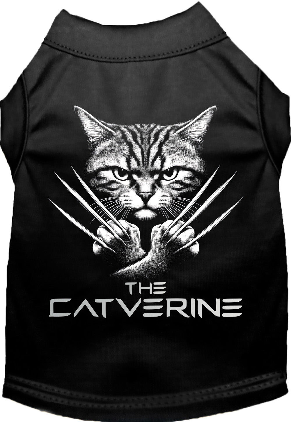 Black Catverine Pet Shirt with claw design
