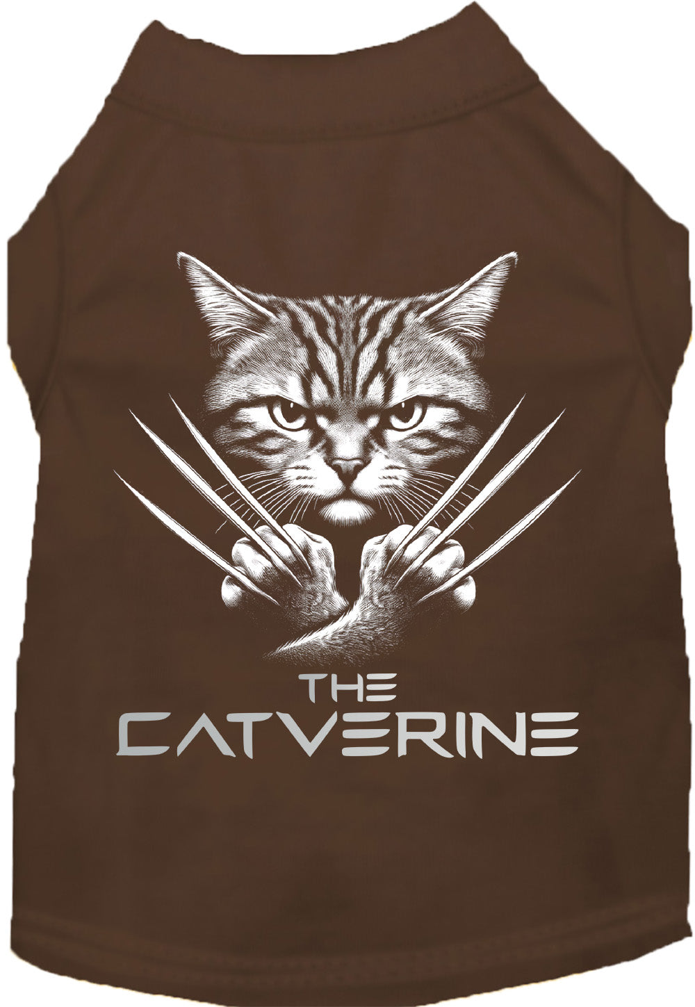 Brown Catverine Pet Shirt with claw design