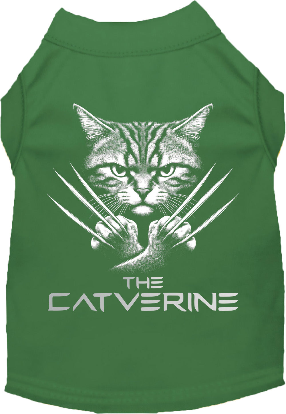 Green Catverine Pet Shirt with claw design
