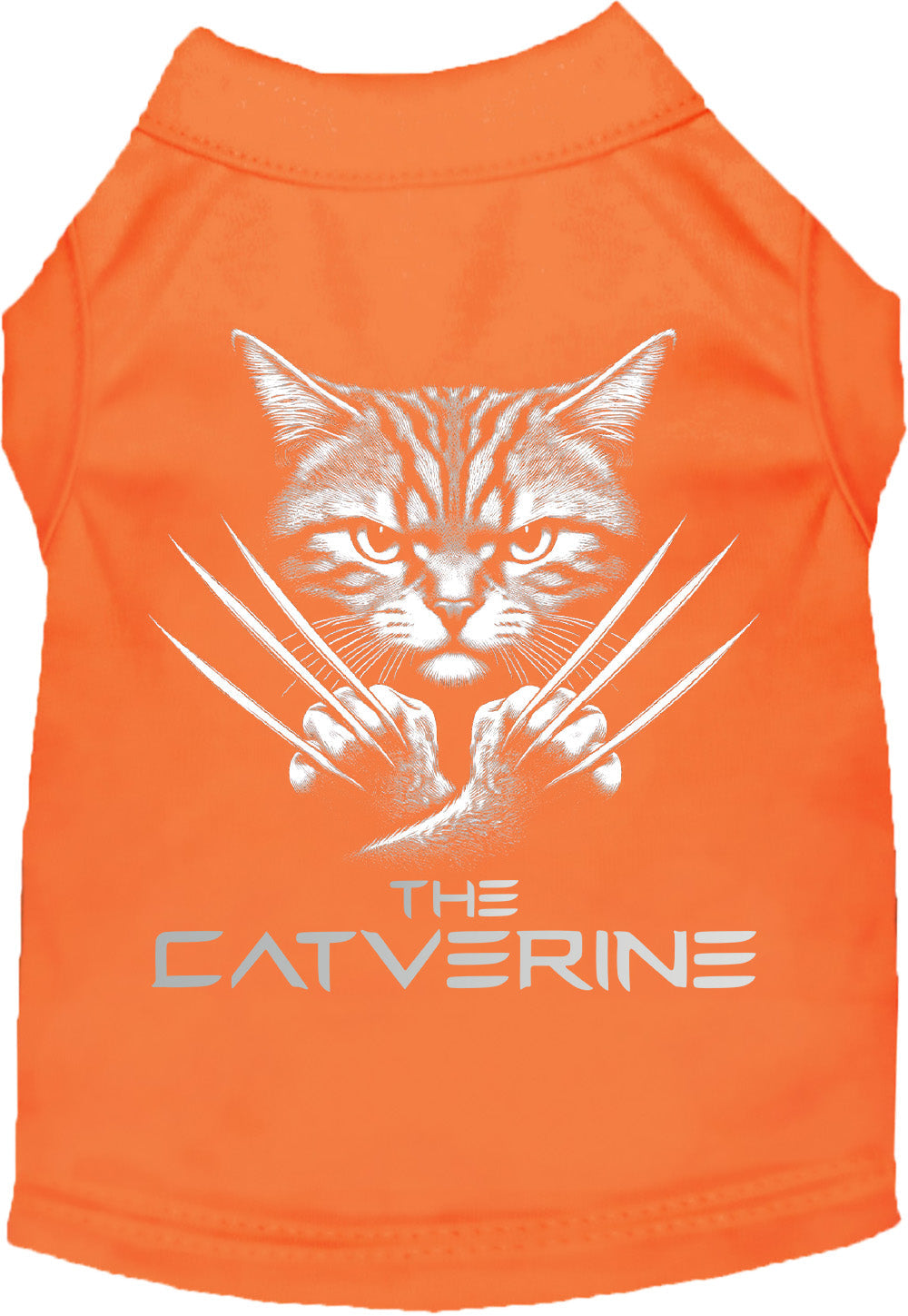 Orange Catverine Pet Shirt with claw design