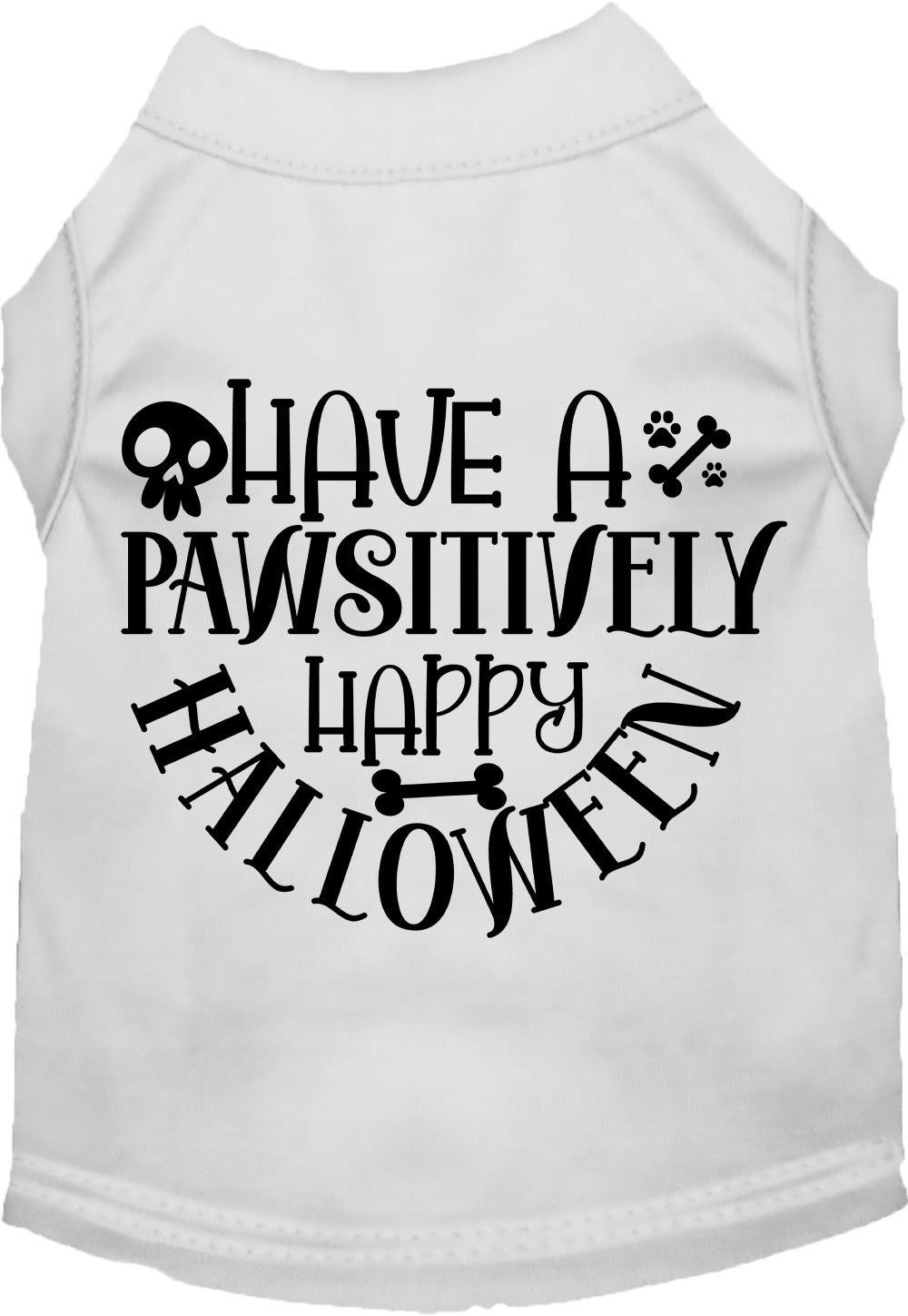 White Pawsitively Happy Halloween pet shirt