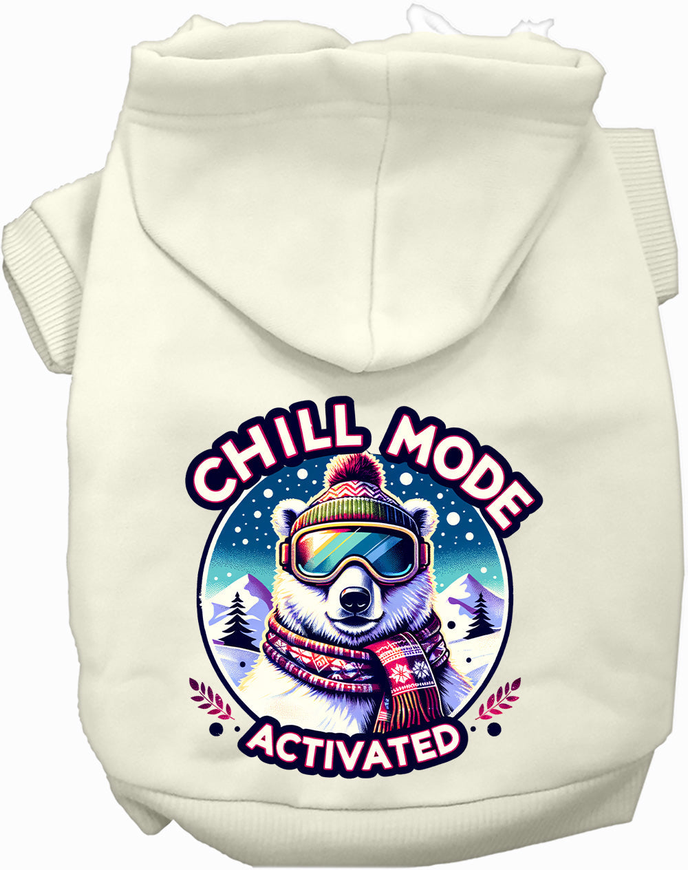 White Chill Mode Activated Pet Hoodie