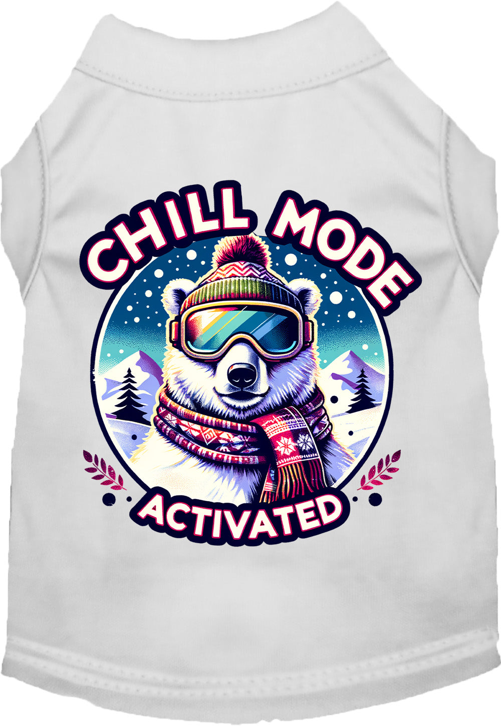 White Chill Mode Activated Pet Shirt