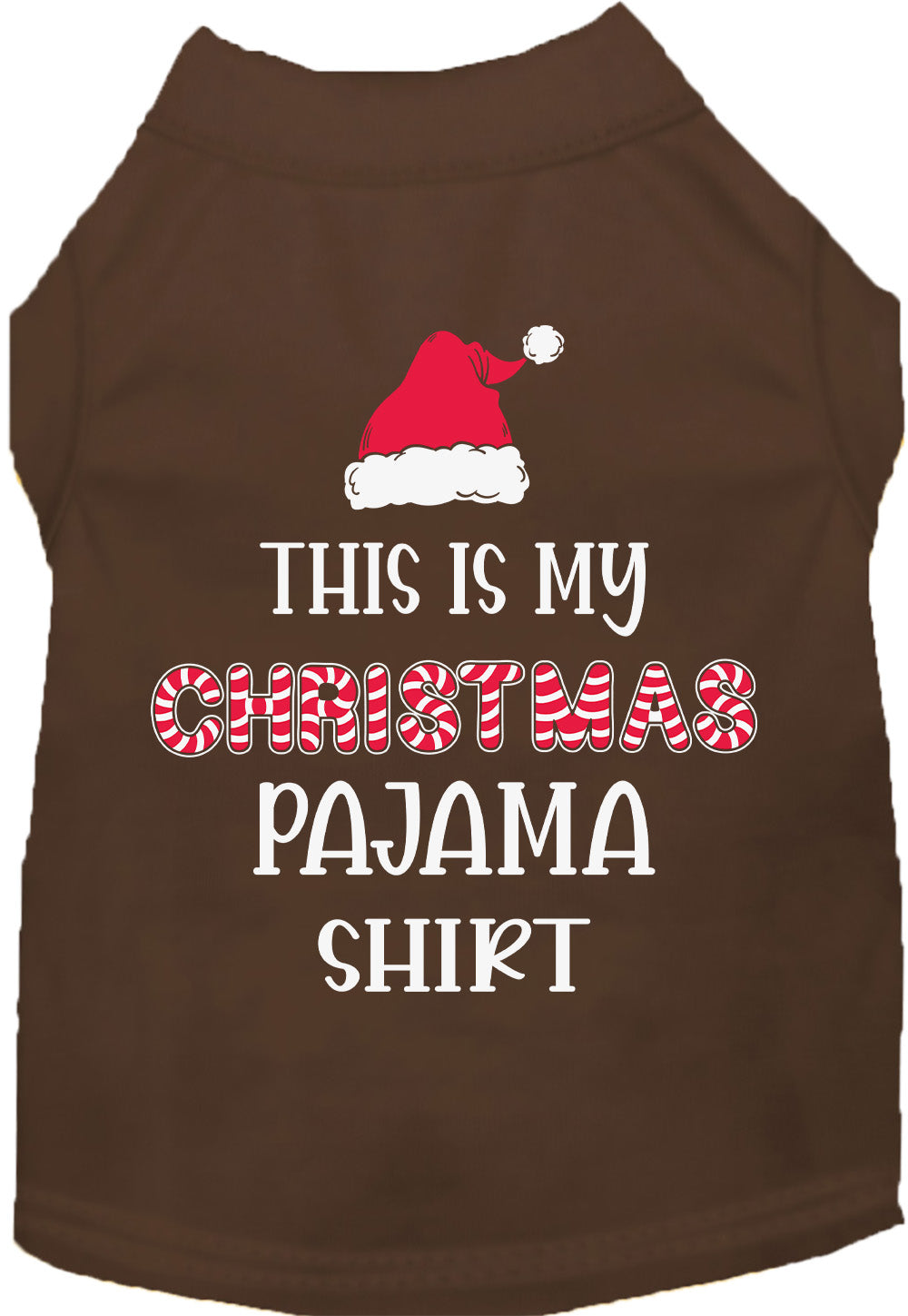 Brown Christmas Pajama Shirt for pets