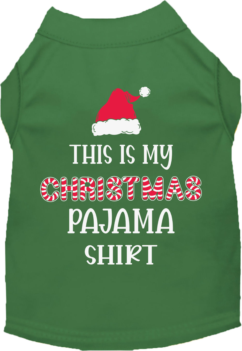 Green Christmas Pajama Shirt for pets