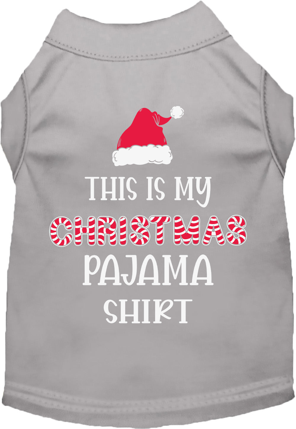 Gray Christmas Pajama Shirt for pets