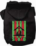 Black Navidad Squad Pet Hoodie with festive design