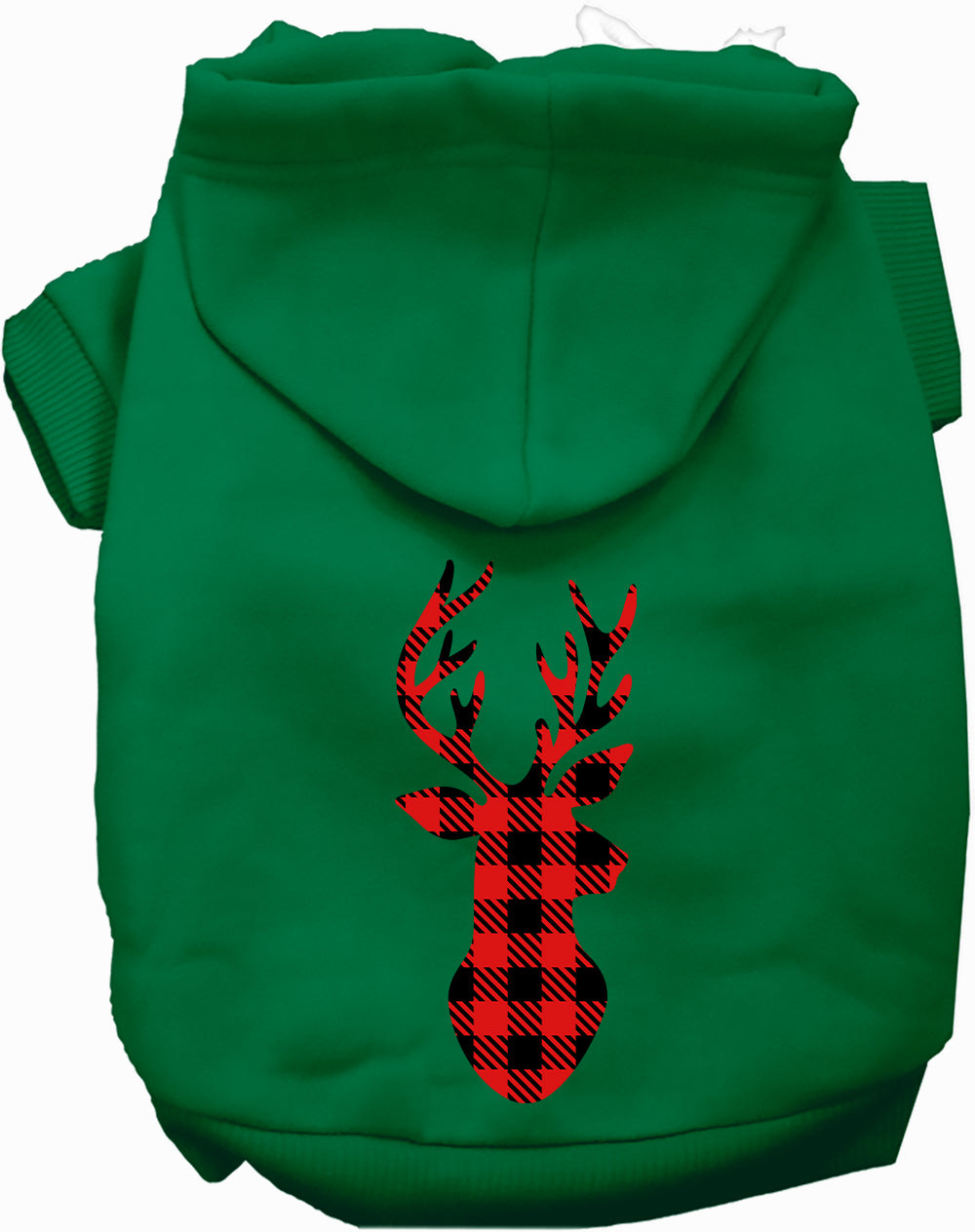 Green Buffalo Check Deer Pet Hoodie