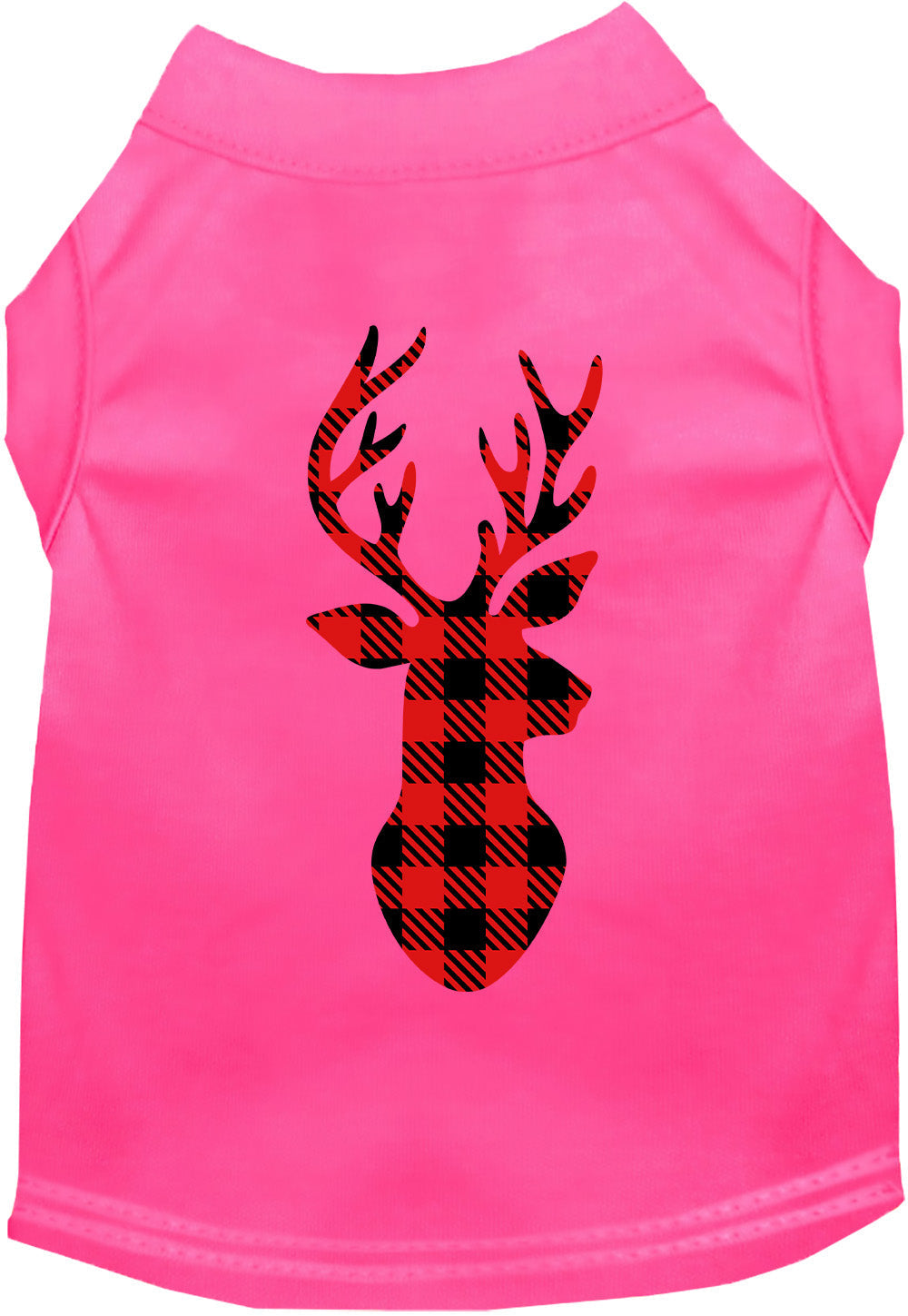 Hot pink buffalo check deer pet shirt