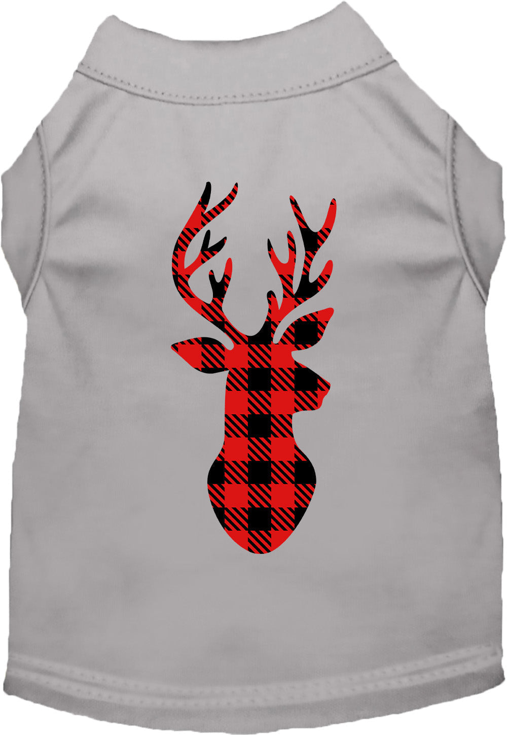 Gray buffalo check deer pet shirt