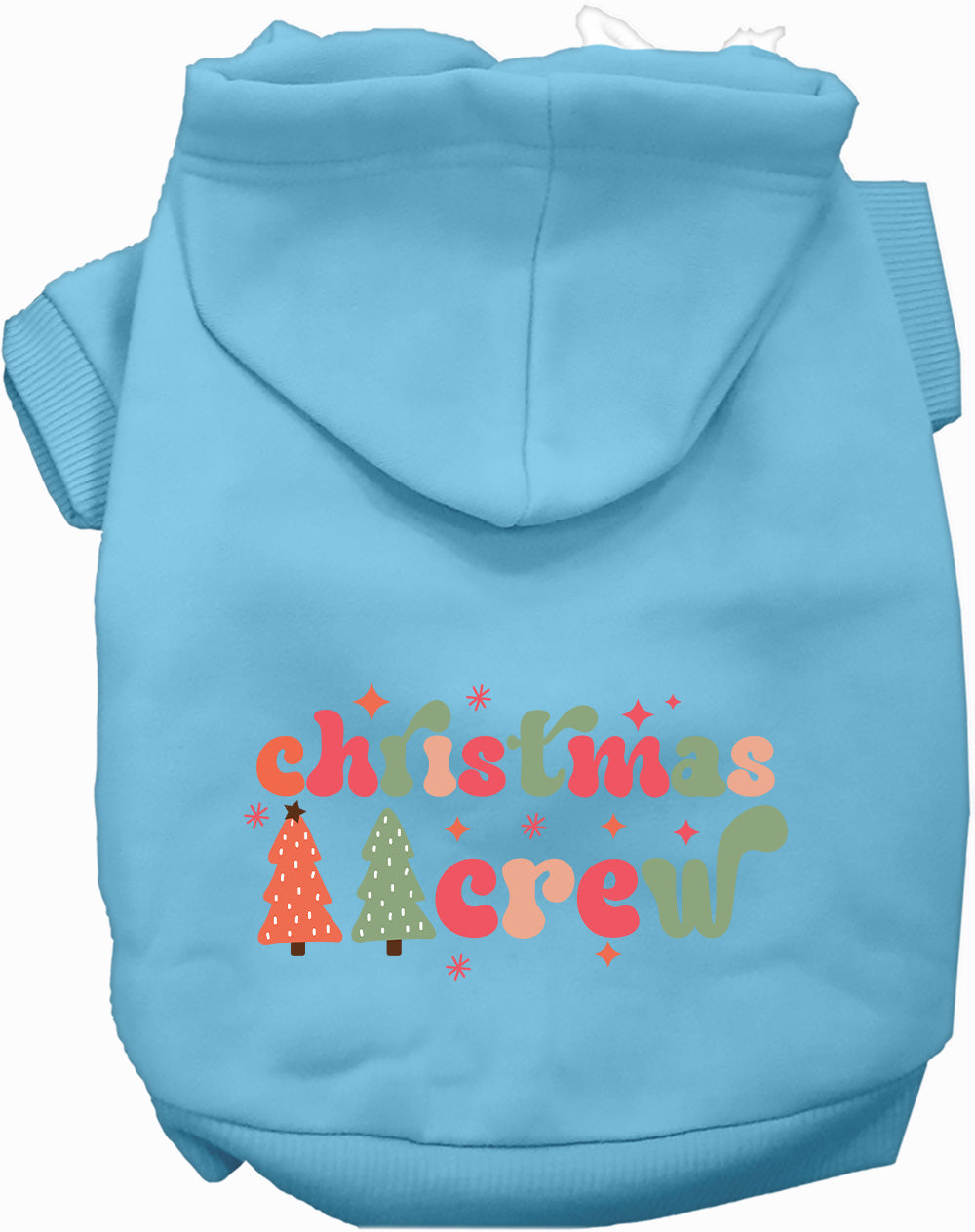 Blue Cutesy Christmas Crew Pet Hoodie