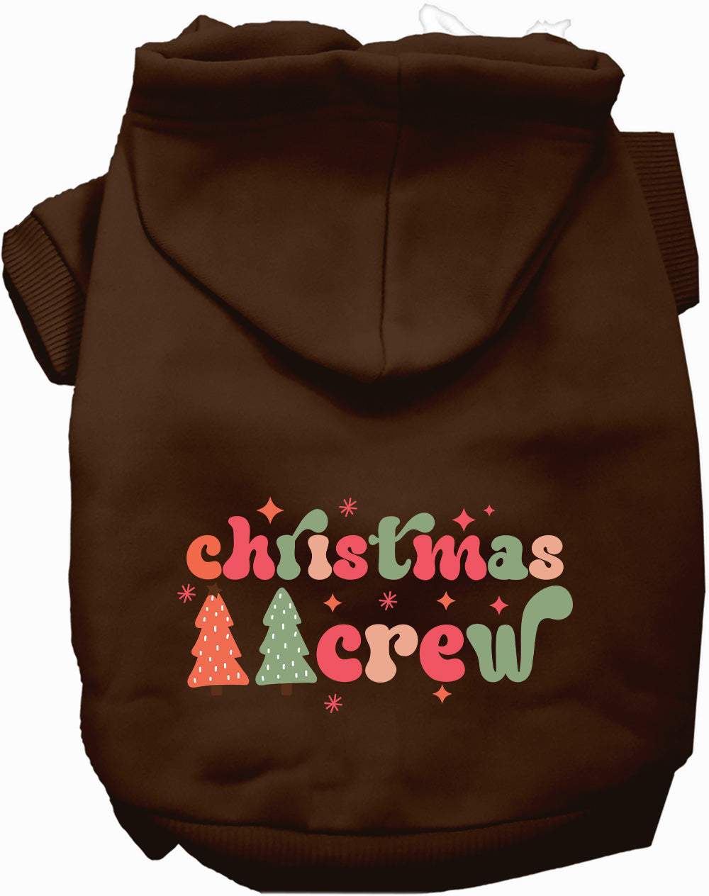 Brown Cutesy Christmas Crew Pet Hoodie