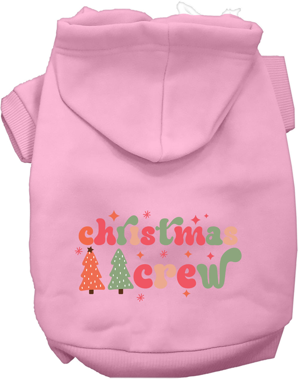 Pink Cutesy Christmas Crew Pet Hoodie