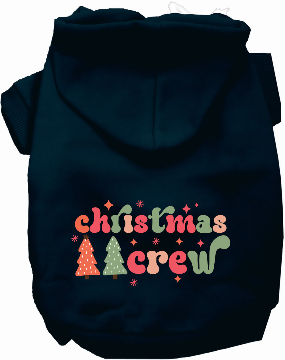 Navy Cutesy Christmas Crew Pet Hoodie