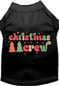 Black Christmas Crew pet shirt with festive design