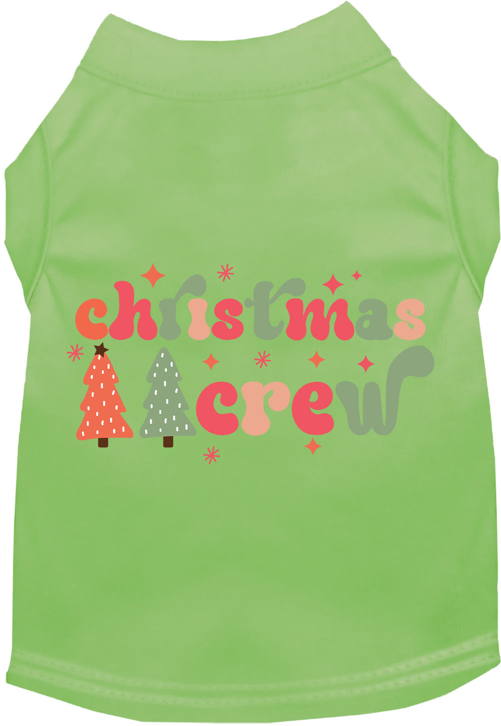 Light green Christmas Crew pet shirt with festive design