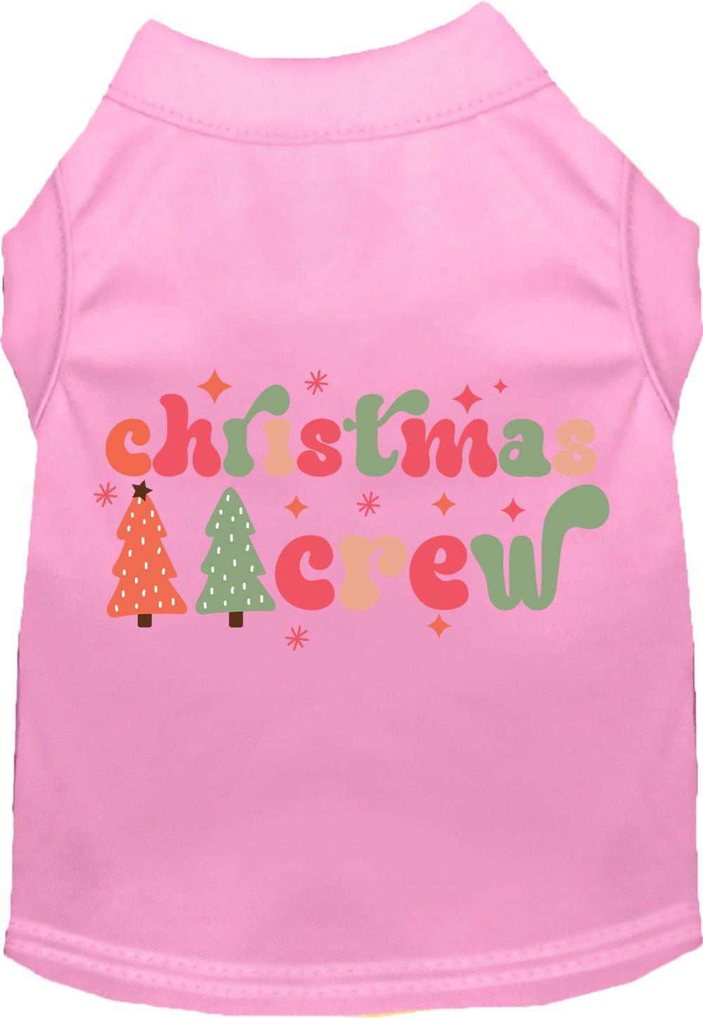 Pink Christmas Crew pet shirt with festive design
