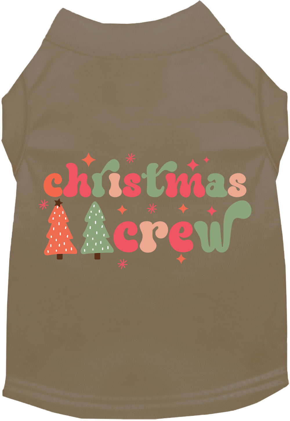 Olive Christmas Crew pet shirt with festive design