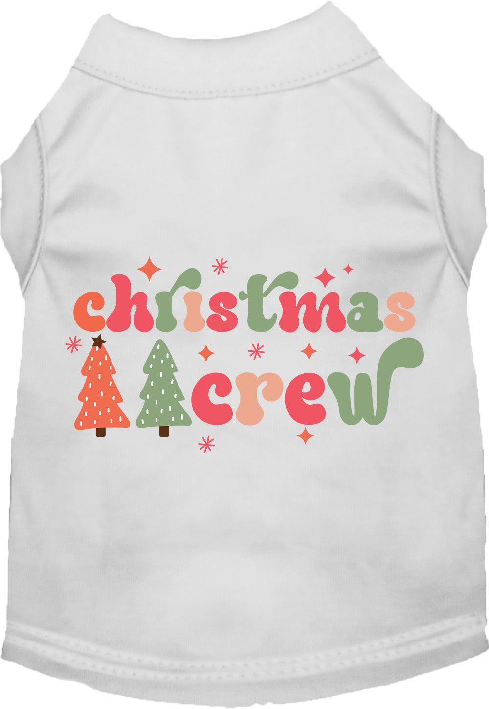 White Christmas Crew pet shirt with festive design