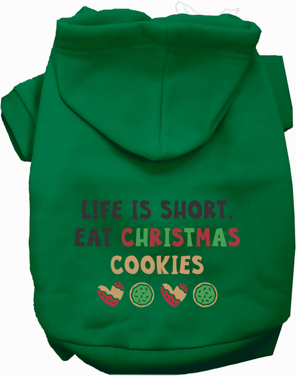 Green Eat Christmas Cookies pet hoodie