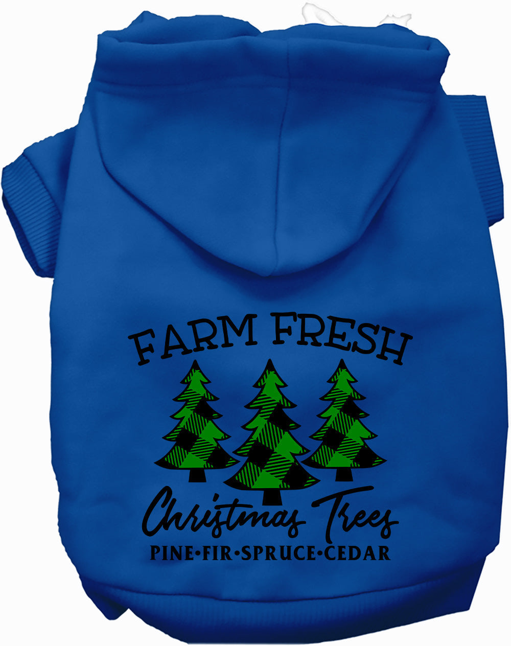 Royal blue Farm Fresh Christmas Trees pet hoodie