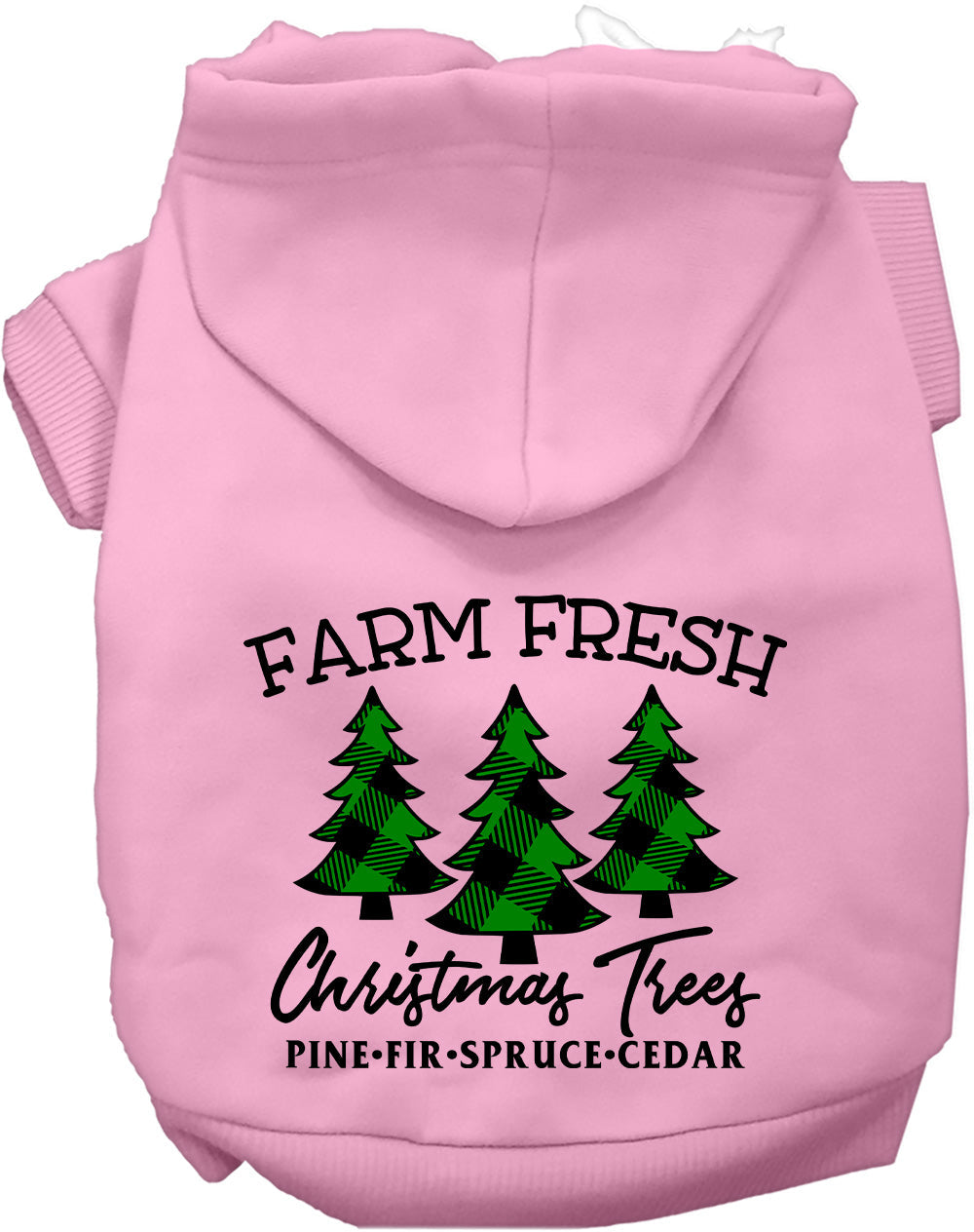 Light pink Farm Fresh Christmas Trees pet hoodie