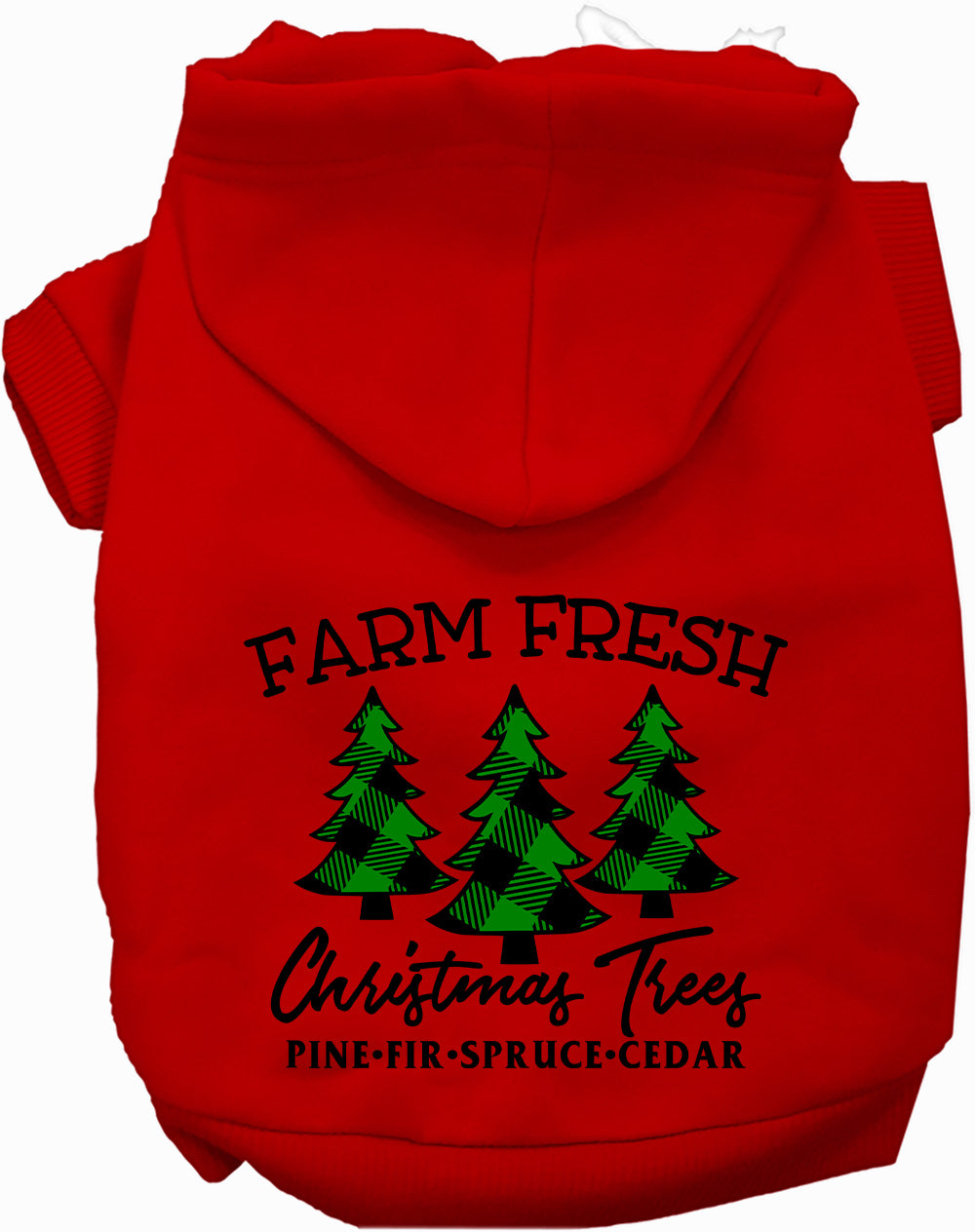 Red Farm Fresh Christmas Trees pet hoodie