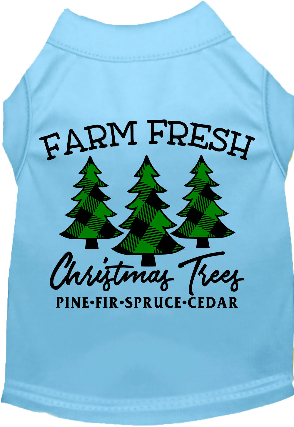 Light blue Farm Fresh Christmas Trees pet shirt