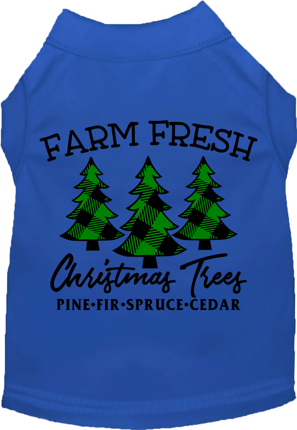 Blue Farm Fresh Christmas Trees pet shirt