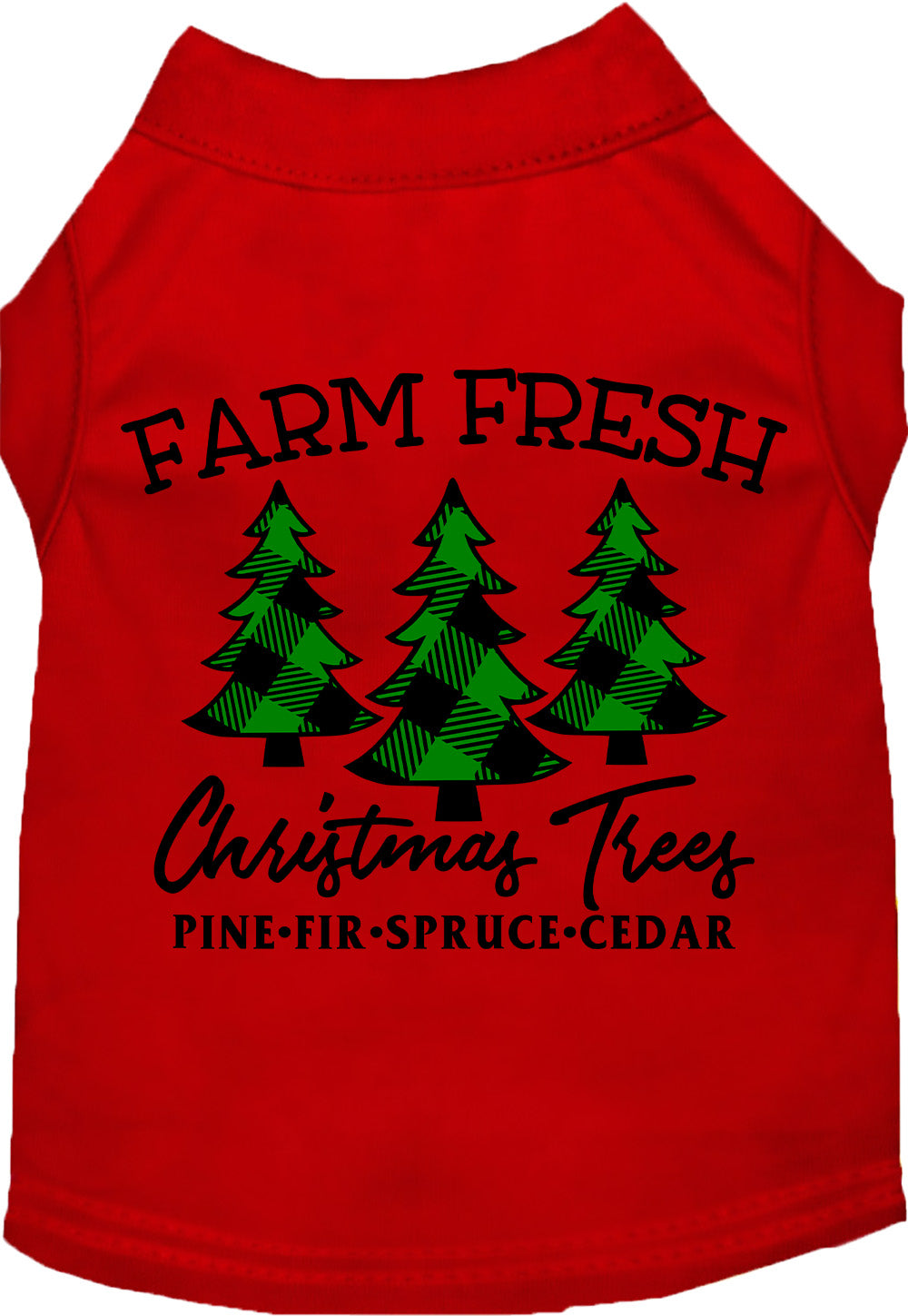 Red Farm Fresh Christmas Trees pet shirt
